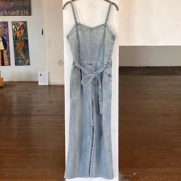 Ag Adriano Goldschmied Pants - AG Giselle denim cropped leg jumpsuit